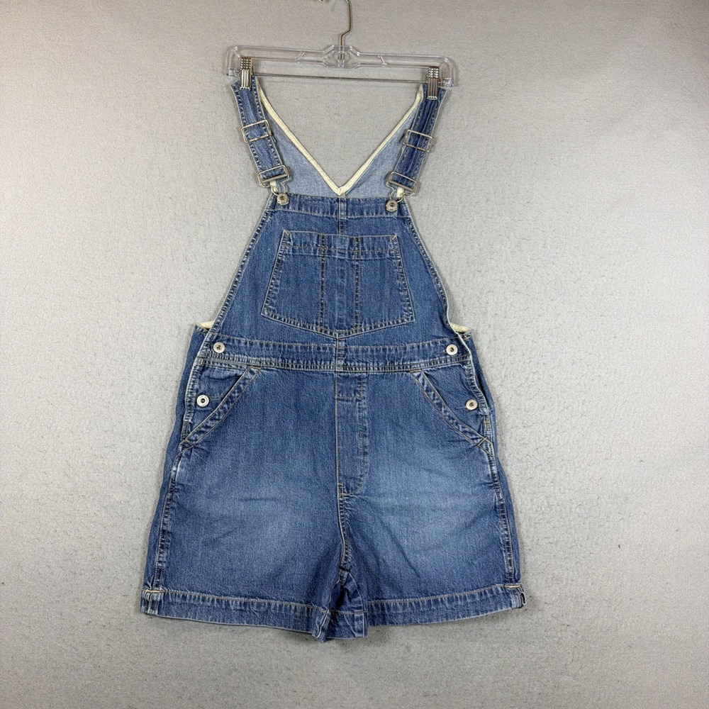 Y2K Gap Women's Denim Shortalls Medium Wash Blue XS 5 pocket Comfort Casual VTG